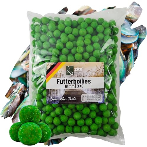 Zite Fishing Futter-Boilies Karpfen-Angeln - 3kg Karpfen-Köder 18mm zum Anfüttern - Verschiedene Aromen von Tutti Frutti bis Vanille, Angelfutter, Bolis Karpfen Boilies, Karpfenfutter