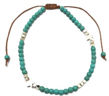 Caiguoer Bracelet de cheville bohème réglable avec perles et étoiles - Pour la plage et l'été - Bijoux pour femmes et filles, 1