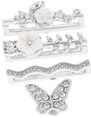 Yardenfun 4stücke Teiliges Silikon Uhrarmband Charms Mit Strass Verzierungen Ringe Für Smartwatch Band Dekoration Kompatibel Mit Apple Watch Und Anderen Uhren Leicht Langlebig Und Modisch