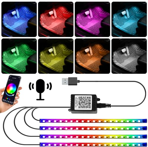 Vaileal LED Innenbeleuchtung, Ambientebeleuchtung für Auto, APP-Steuerung RGB Dekorative Lampen, USB Fernsteuerung Stimmung Beleuchtung Dekoration Lichter