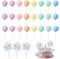 Tyqour 24Pcs Ball Cake Topper Decorations Mini Balloons Cake Topper Sticks Boho Cake Balls Decoration for Wedding Anniversary Birthday Party Supplies