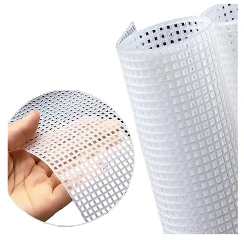 Plastic Canvas para Punto Bolsa de tela de malla de plástico Alfombra Hilo Gancho Suministros for manualidades DIY Manualidades Gancho de pestillo Accesorio Gancho Manualidades Rejilla duradera(White,