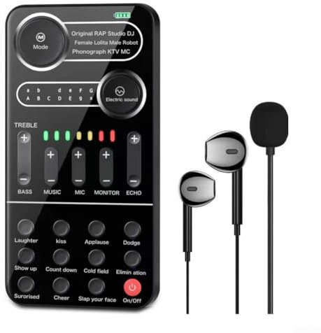 Carte son conviviale avec 9 effets compatible avec les téléphones et PC pour améliorer votre expérience de chant (jeu de cartes son)