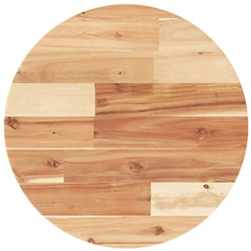 Generisch Tischplatte Rund Ø40x2 cm Massivholz Akazie,jiangboyue-4008694