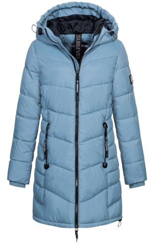 Sublevel Damen Jacke Steppmantel LSL-412 mit gefütterter Kapuze