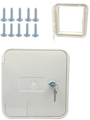 Porte d'accès pour camping-car, trappe électrique, cache-câble d'alimentation à fermeture éclair, cache-câble d'alimentation RV, porte d'accès électrique, rangement de tuyau de camping-car avec 10 vis