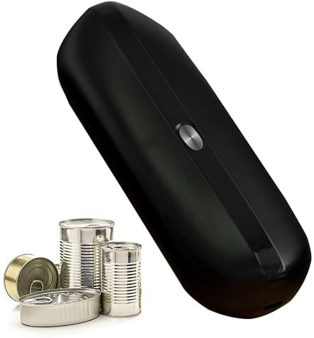 Electric Can Opener, One Touch Button Automatic Can Opener, Suitable for Various Can Mouth Shapes, with One Touch Switch Button and Smooth Edges, for Arthritis Hands, Suitable for Elderly Chefs black