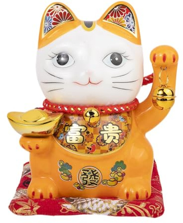 lachineuse Katze des GLÜCKS und des GLÜCKS – Die japanische Maneki Neko – Orange – Sparschwein – Japanisches Objekt – Japanische asiatische Geschenkidee
