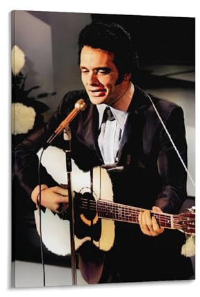LAIRIBA Poster mit Volkssängerin Merle_Haggard Performing on Stage, geeignet für Zuhause, Zimmer, Dekoration, Geschenke, 60 x 90 cm
