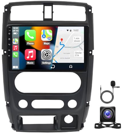 Android 14 Car Stereo for Honda Suzuki Jimny SN 2005-2018 9 Inch 2G+32G Car Stereo Radio GPS Sat Nav Wired/Wireless Carplay & Android Auto Car Player w/Rearview Camera SWC Split Screen WIFI FM/RDS