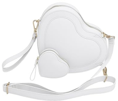 Stackers White Heart Shoulder Bag