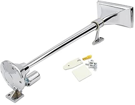 ERYUE Klaxon Pneumatique Super Puissant pour Semi-camion chromé à Trompette Unique 12 V/24 V pour Camionneurs, Navires et Camions – Matériau de qualité Supérieure