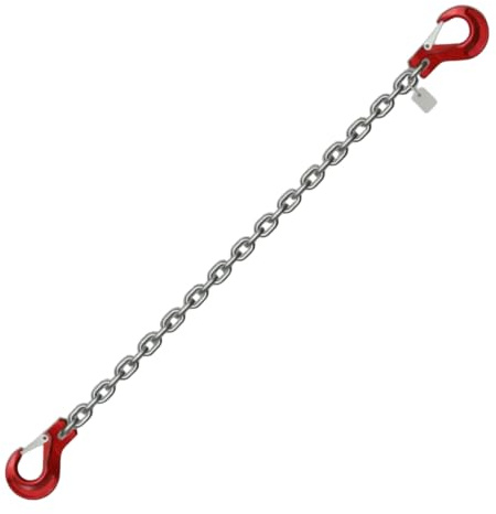 Zurrkette Ersatzkette GK8 6mm, 8mm & 10mm – 2-teilige Spannkette Ersatzteil – Hochfeste Ladungssicherung EN 12195-3, schwarz lackiert & galvanisch verzinkt, geprüft, Made in Germany (5m-10mm verzinkt)