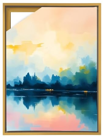 YCBTREE Schattenfugenrahmen 50x70cm, MDF Rahmen für Leinwand mit Tiefeneffekt ohne Glas und Rückwand Bilderrahmen für Leinwand Keilrahmen (Gold, 50×70cm)