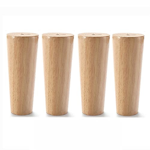 DUBTEDHOU Möbelfüße aus Holz, Möbelbeine 4 Stück mit Schrauben, Holzfarbe, 6–60 cm(Straight,8cm/3in)