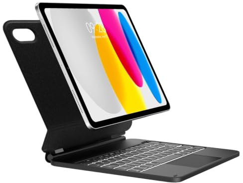 Occtingkind Magic Tastiera per iPad A16 11 Gen. Con LED & Touchpad Italiana | Con Retroilluminazione 3 Colori & Touchpad - Premium per la produttività, Tastiera Magica per iPad A16 Nero
