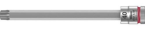 Wera 05003372001 8767 A HF Torx Zyklop Bitnuss mit 1/4“-Antrieb mit Haltefunktion, TX 40 x 100 mm, Rot