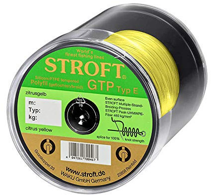 WAKU Stroft Schnur GTP Typ E geflochten zitrusgelb 500m Typ E4 9,50kg