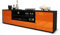 Stil.Zeit TV Schrank Lowboard Armida, Korpus anthrazit matt, Front Hochglanz-Design Mandarine (180x49x35cm), mit Push-to-Open Technik & Leichtlaufschienen