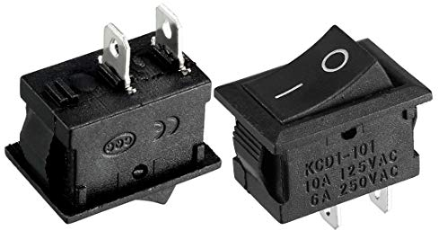 sourcing map 5Stk. AC 250V/6A 125 V / 10A 2 P I/O 2 Position schnappen Wippschalter Schwarz de