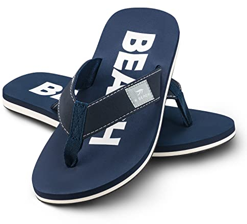 Ultrapower Flip-On Zehentrenner | Flip Flops | Badelatschen | Strandschuhe | Duschlatschen | Zehenstegpantolette | Freizeit | Bad | Sauna Schuhe | Sandalen | ZT1, | :D.Blau/Weiß, Größe:44 / UK 9.5