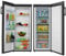 Cookology Tall Upright Fridge & Freezer Pack in Black, 55 x 142cm tall, Side-by-Side