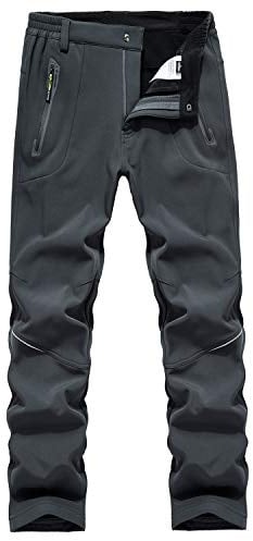 BWBIKE Hommes Hiver Polaire Épais Chaud Pantalon Extérieur Coupe-Vent Imperméable À La Randonnée Soft Shell