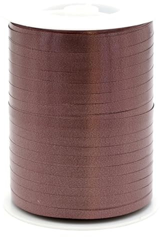 Star Geschenkband Ringelband 5mm x 500m wasserfest - 30 FARBEN in 5/10/19/31/50mm - Dekoband aus Kunststoff - Polyband zum Anbinden von Luftballons - Schleifenband zum Basteln - Braun