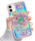 LCHULLE Kompatibel mit iPhone 11 Handyhülle Schmetterling Glänzend Schutzhülle Mädchen Silikon Case Girls Glitzer Hülle für iPhone 11 Rosa