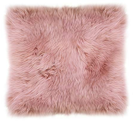 H.O.C.K. Fell-Sitzauflage Sitzkissen rund/eckig flauschig Indoor (eckig 35x35cm, Altrosa)