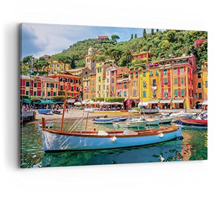 Lienzos decorativos 100x70cm Cuadro Sobre Lienzo Moderno Santa Margarita Ligure Grande Dormitorio Cocina Cuadros Pared Imágenes Cuadros Decoracion Salon Wall Art Prints Decor Canvas AA100x70-4232