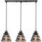 iDEGU 3-flammig Pendelleuchte Moderne Spirale Design Metall Lampenschirm E27 Vintage Lampe Industrielle Hängelampe für Schlafzimmer Wohnzimmer Küche Esszimmer (3-flammig Hängeleuchte, Schwarz, Balken)