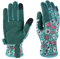 OIZEN Gartenhandschuhe für Frauen und Männer, Touchscreen Gartenhandschuhe, Dornenfeste und Durchstichfeste Arbeitshandschuhe, Gartengeschenke für Frauen, Größe Klein (grüne Blume, S)