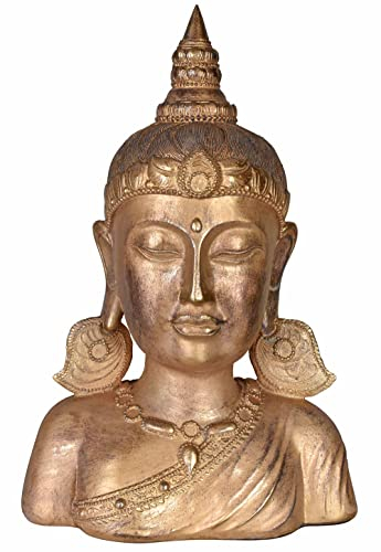 Buddha Figur Büste Buddhakopf Gold Skulptur Yoga Deko Feng Shui Statue Kopf cw624 Palazzo Exklusiv