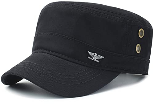 Yixda Herren-Militär-Hut, flach, verstellbar, Sport, Outdoor, lässig, Sonnenhut, Baseballkappe