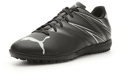 PUMA Herren Attacanto Turf Trainer Soccer Cleat Sneaker, Black-Silver Mist, 46.5 EU
