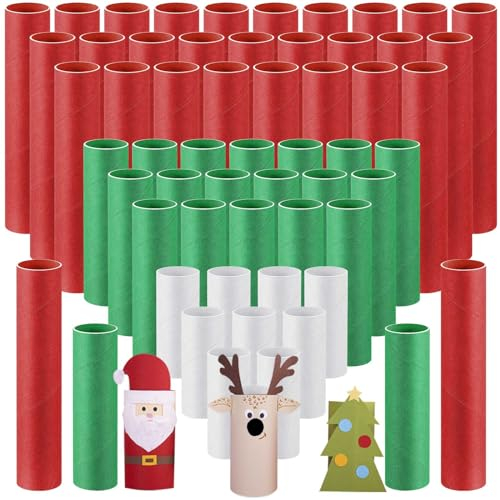 Henoyso 100 Stück Pappröhren zum Basteln, 3 Größen, runde Bastelröhrenrollen, stabile Kartonrollen, leere Papier-Toilettenpapierrollen für handgefertigte DIY-Projekte, 10,2 cm, 15,2 cm und 20,3 cm