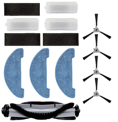 Emiif Vuoto Ricambi di Ricambio Per Venga VG Rvc 3000 4 spazzole laterali+1 spazzola di rotolamento+3 panni mop 3 kit filtro Aspirapolvere Accessori Kit