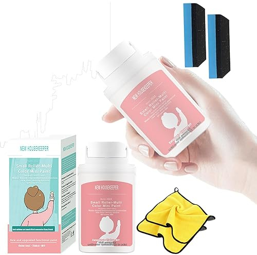 Great Wall Repair Paste,Great Wall Refinish Paint,Roll on Spackle Wall Repair Kit,Small Roller Wall Patching Brush,Mini Spackle Roller Paint Brush (White)