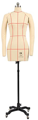 Weiblicher Nähschaufensterpuppen-Torso-Körperständer mit Armen, Damen-Schneiderpuppe, Schneiderpuppe, Übergrößen-Schaufensterpuppe auf Rädern zum Nähen von Kleidung (Farbe: Weiß, Größe: XXXL). In