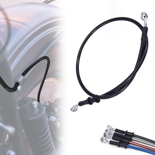 IUVWISN Stahlflex Bremsleitung Motorrad Hydraulic Brake Oil Hose 28 Grad M10 500-2000mm Universal für Pit Dirt Bike Motocross Street Bike ATV 1000mm Schwarz