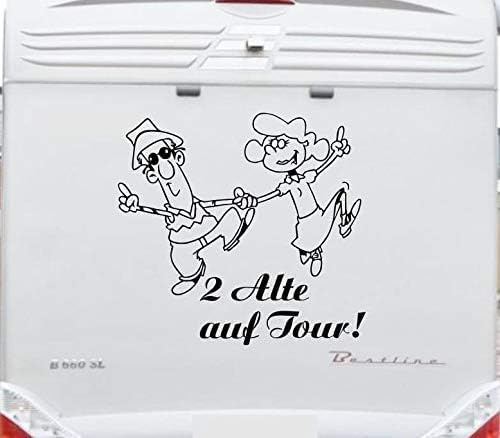 Rakelfix 2 Alte auf Tour Aufkleber Größe 60 cm für Wohnmobil Wohnwagen Womo WOWA Caravan
