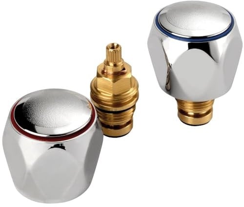 UKDD® Contract Handle Basin Tap Reviver Kit Replacement Tap Head with Cartridge 1/2 Chrome (Hot & Cold)