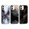 Foonary 3 Pack Print Phone Case Compatible with iPhone 12/iPhone 12 Pro 6.1, Ultra Slim Fit Soft Silicone with Marble Design Aesthetics Pattern, Shockproof Bumper Protector Black Matte Cover