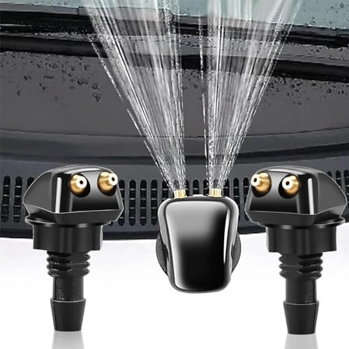 Universal Parabrisas Delantero Boquillas de Limpiaparabrisas Automáticas, 2 Piezas Boquillas de Limpiaparabrisas Delantero, Sistema de Lavado Limpiaparabrisas Rociador Boquilla Chorros