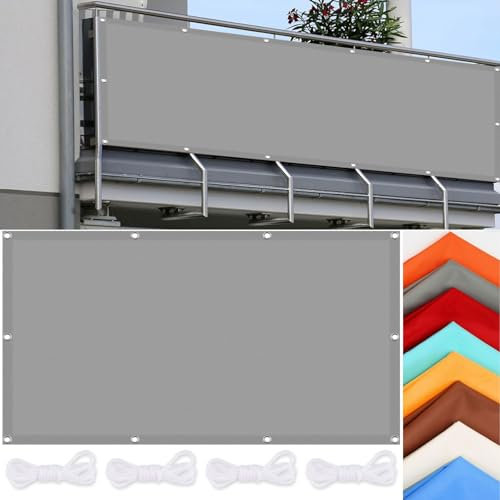 Voile d'ombrage Imperméable 150 x 900 cm Imperméable Toile D'Ombre Protection Solaire avec Cordons Bâche Dombrages pour Patio Être Applicable Jardins, Gris Clair