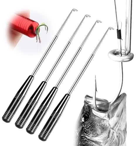 Fishing Hook Quick Removal Device, 2024 New Fishing Hook Remover, Stainless Steel Hook Remover Fishing Handy and Practical, Portable Fishing Accessories for Small and Large Fishing Hooks (4, Black)