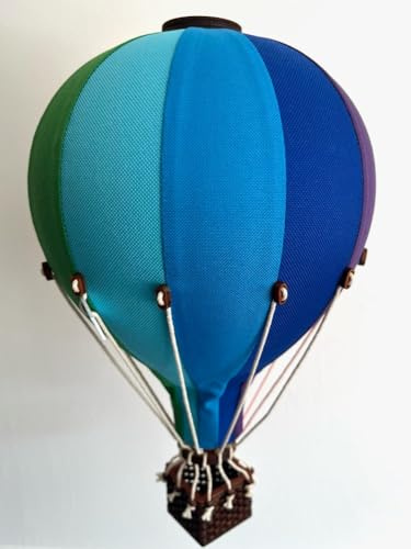 Hot Air Balloon Decor Nursery | Baby Kids Room Hanging Mobile Set (Multi 10 Colour, Medium)