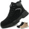 Scarpe Antinfortunistiche Invernali Uomo Donna Scarpe da Lavoro Stivali di Sicurezza Antiscivolo Impermeabili Caldi con Puntale in Acciaio Marrone Nero 47