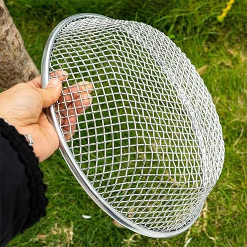 Garden Riddle Tamiz de abono, tamiz de abono resistente de metal de 30 cm, tamiz de jardín grande para tierra y piedras, grava, compost, arena (10 mm)